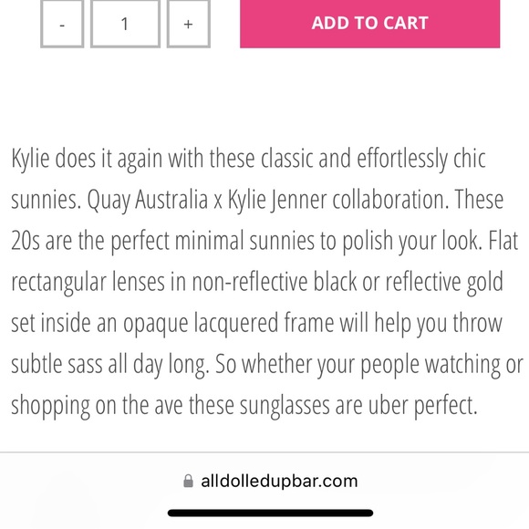 😎 Quay Australia "20's" Quay x
Kylie Collab Shades😎 - Picture 15 of 15